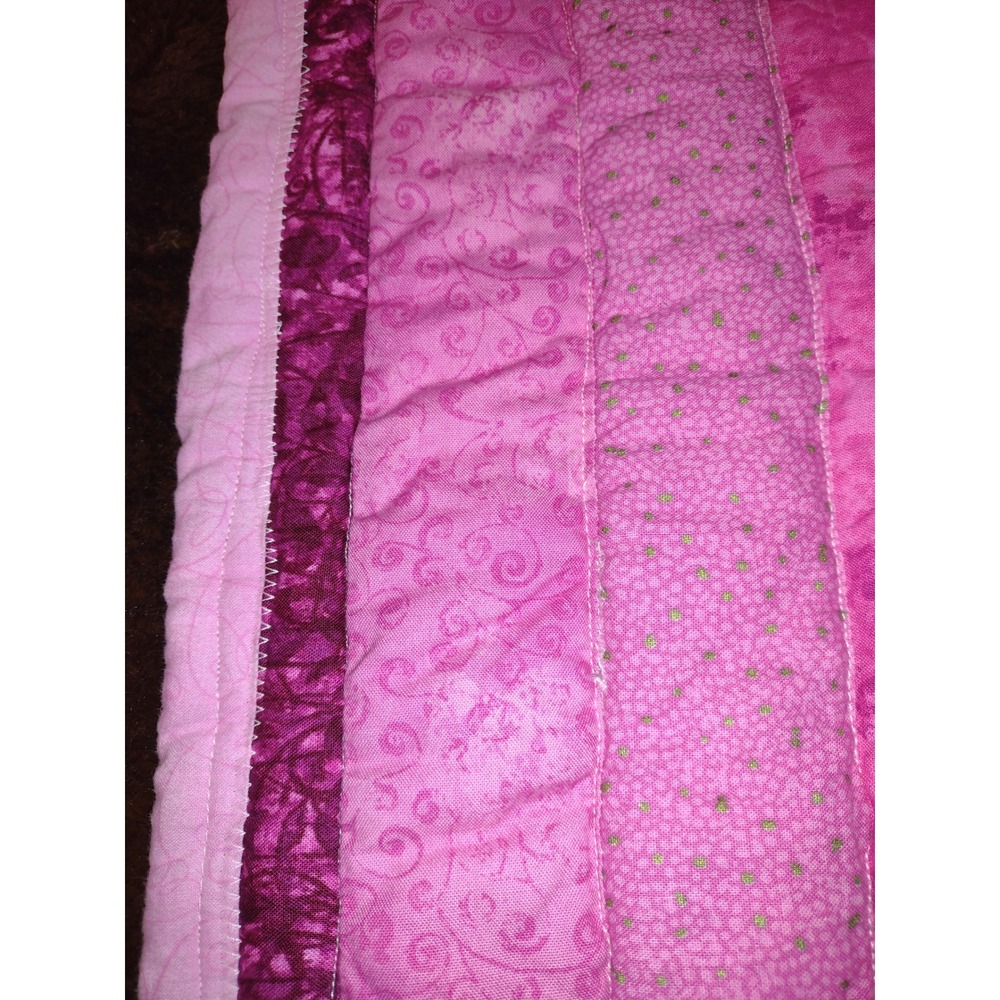 Handmade Breast Cancer Awareness Quilt Wall Hanging Pink Ribbon One-of-a-Kind - Picture 5 of 8